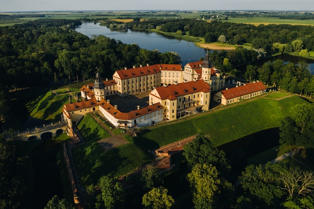 Summer Nesvizh Castle in the city of Nesvizh.Belarus.