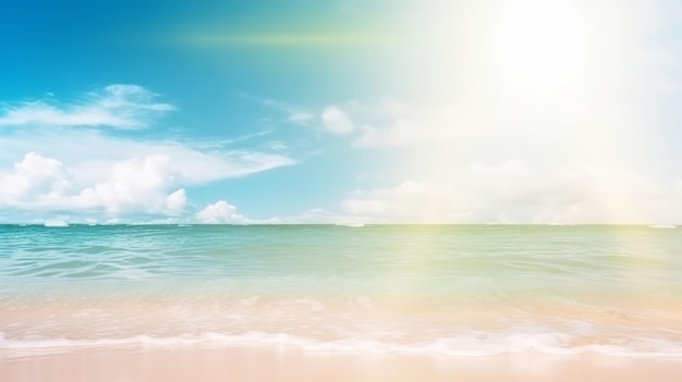 夏の海ビーチの背景 イラスト AI GenerativexA