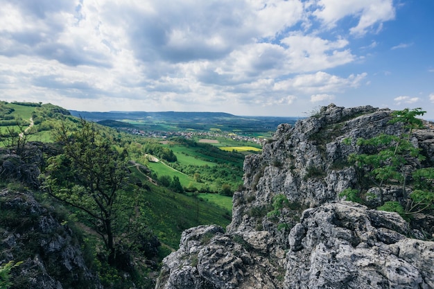 Summer panorama of mountains in the Europe