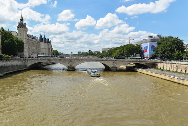 Summer Paris embankment of the Seine