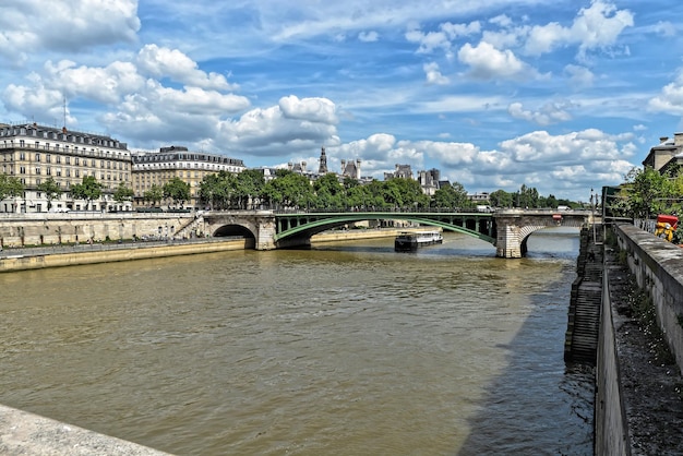 Summer Paris embankment of the Seine