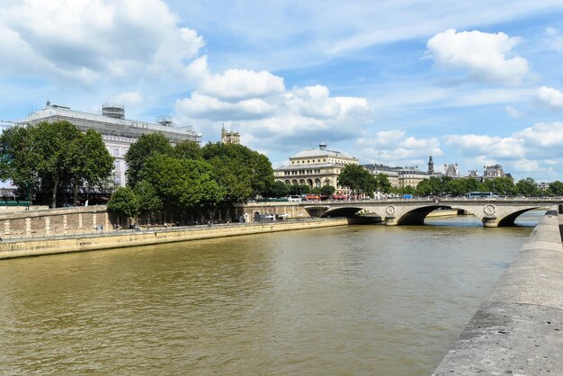 Summer Paris embankment of the Seine