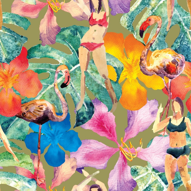 Photo summer pattern with girls.