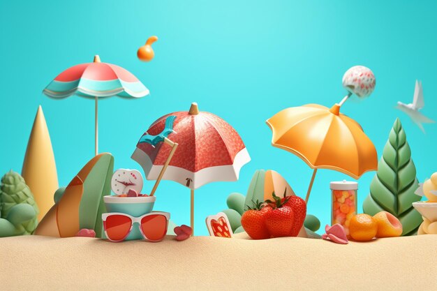 Summer photo with beach elements