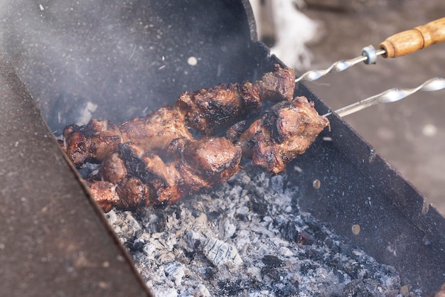 Summer picnic and barbecue on the grill