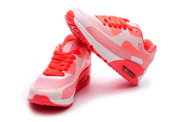 Summer pink Women's sneakers on a white background