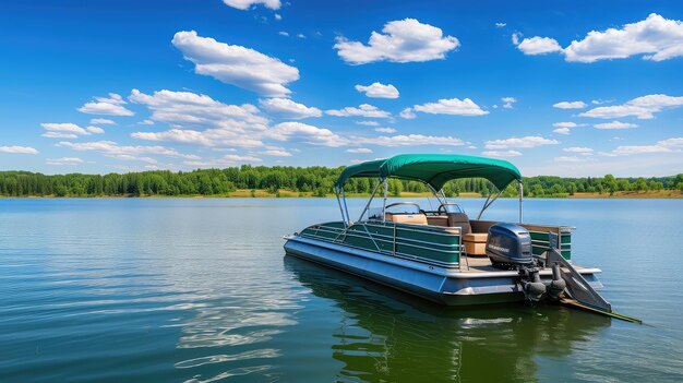 Photo summer pontoon boat on lake