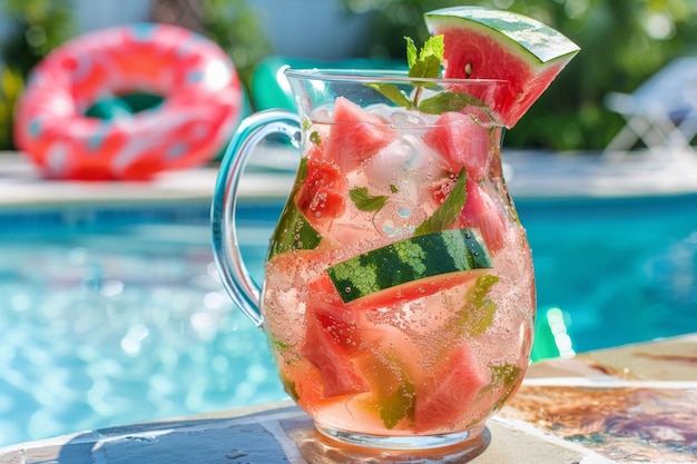 Summer Poolside Sangria Scene