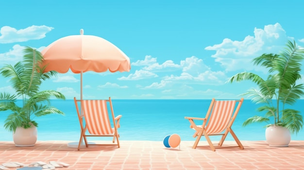 Summer product backdrop blue sea background Summer the hottest season Generative AI