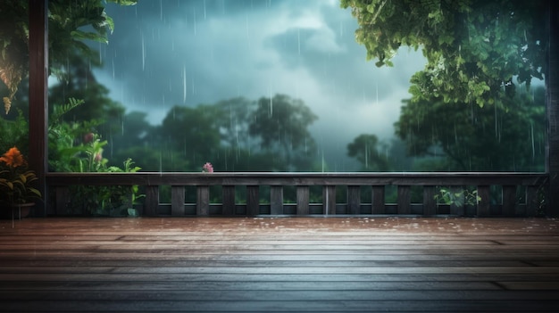 Summer rainy background Illustration AI Generative