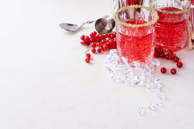 Summer red currant and cranberry cocktail