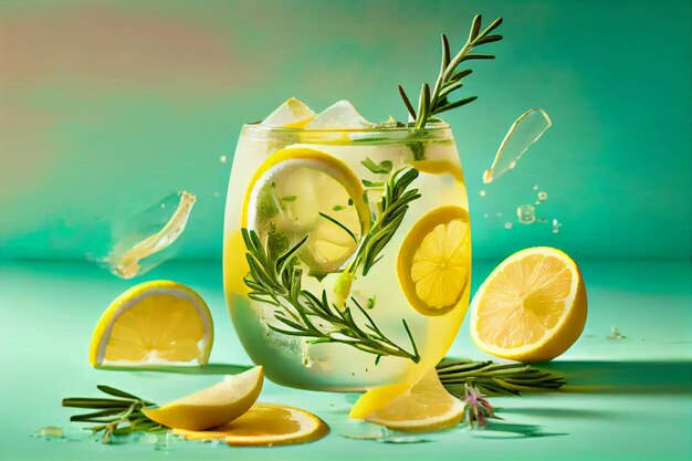 Summer refreshing lemonade drink