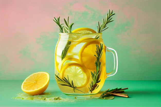 Summer refreshing lemonade drink