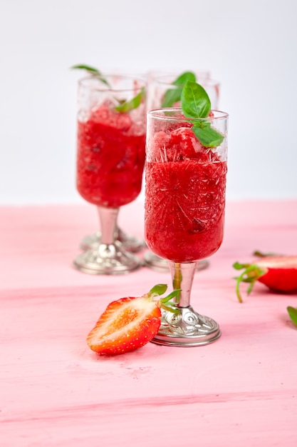 Summer refreshing strawberry granita