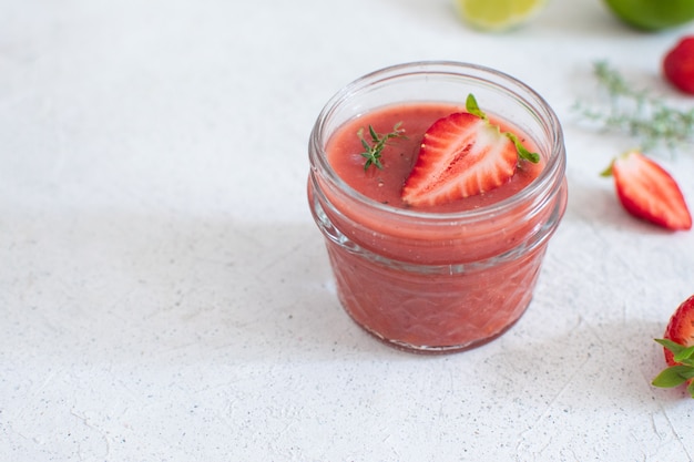 Summer refreshing strawberry smoothie