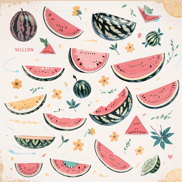 Summer Refreshment Watermelon Slice on a Simple Background