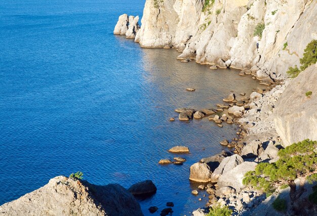 Summer rocky coastline ("Novyj Svit" reserve, Crimea, Ukraine).