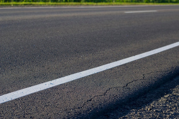 summer rural road with lines