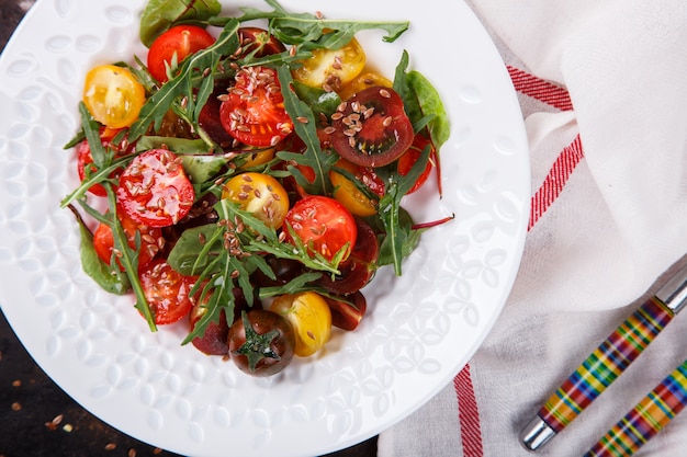  Summer  Salad of fresh,colored cherry tomatoes 