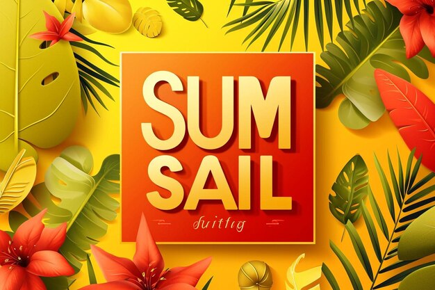 Summer sale background in realistic style