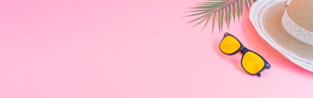 Photo summer sale collection concept on pink background