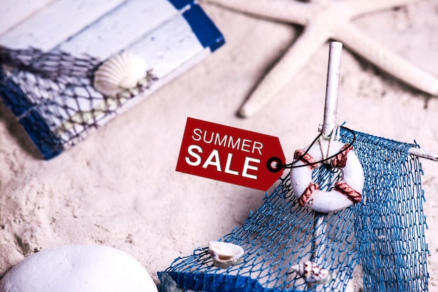 Summer sale, discount and promotion concept decoration