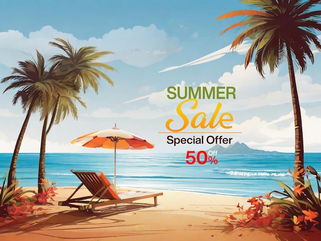 Photo summer sale illustration