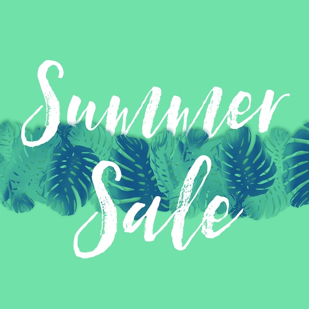 Summer sale tropical palm tree leaf background