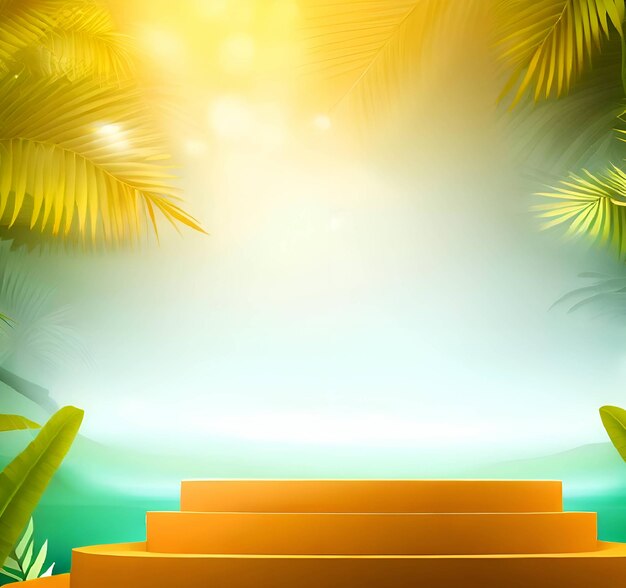 summer sales podium background