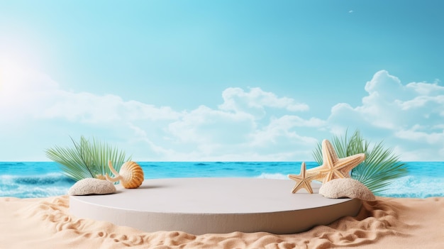 Summer seaside podium background