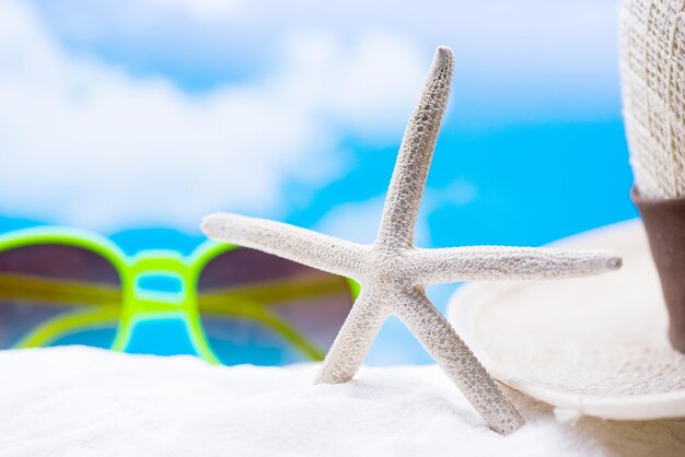 summer season on the beach with blue sky