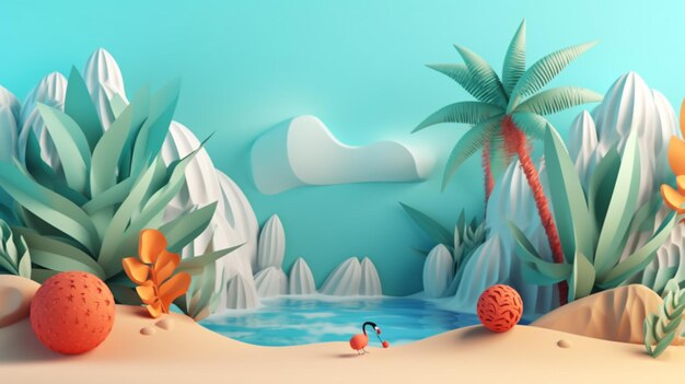 Summer season illustration background