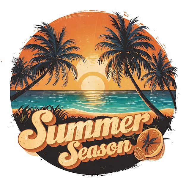 Photo summer season tshirt design illustration