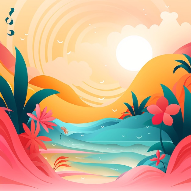 Summer Serenity Abstract Summer Background