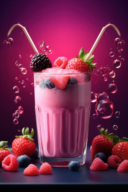 Summer smoothie background Illustration AI GenerativexA