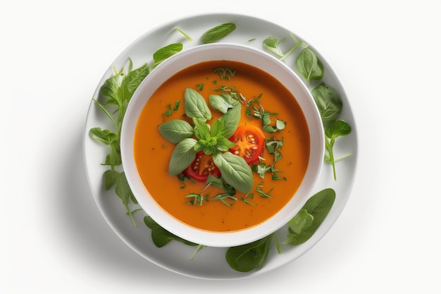 Summer Spanish soup gazpacho Illustration AI Generative