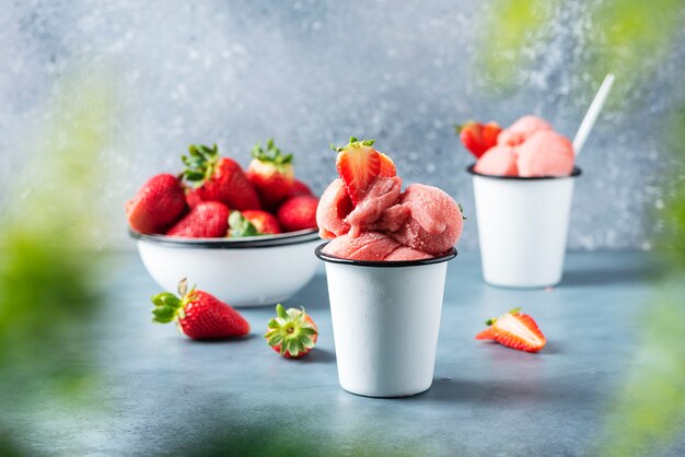 Summer strawberry ice cream