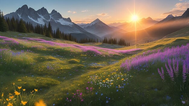 Summer Sunrise Meadow