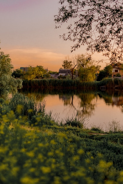 Summer sunset on the river