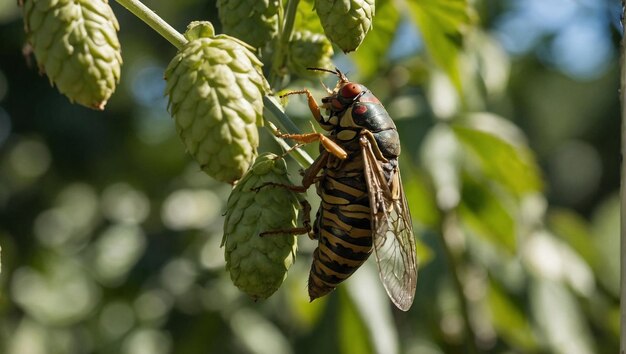 Photo summer symphony cicada chorus on hot afternoon