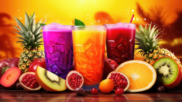 Photo summer tasty juice drink exotic