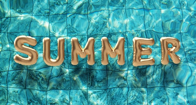 summer text font balloon golden yellow gradient color symbol sig n decoration summer season time wat