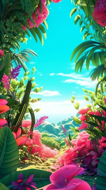 Summer themed lush fractal design background