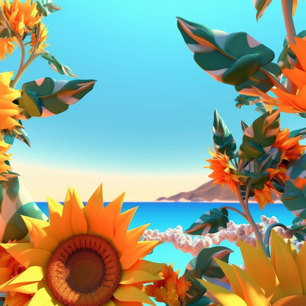 Summer Themed Lush Fractal Design Background