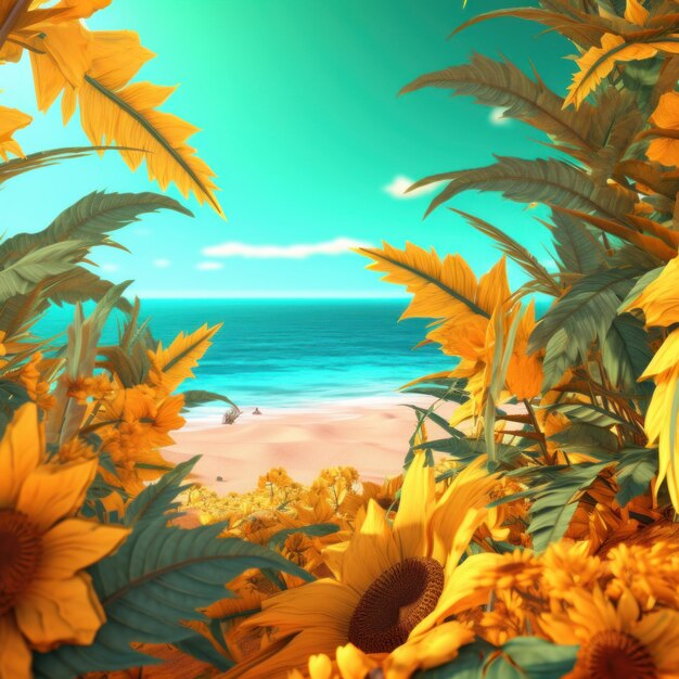 Summer Themed Lush Fractal Design Background