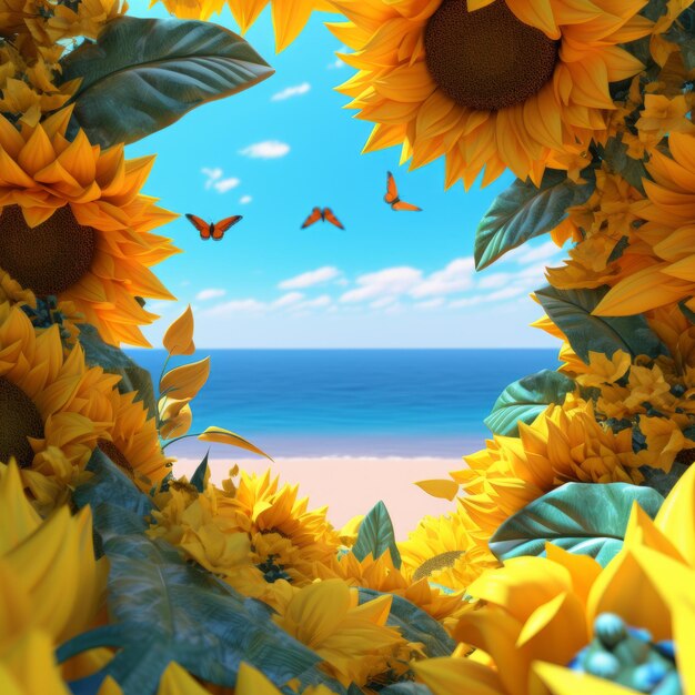 Summer Themed Lush Fractal Design Background