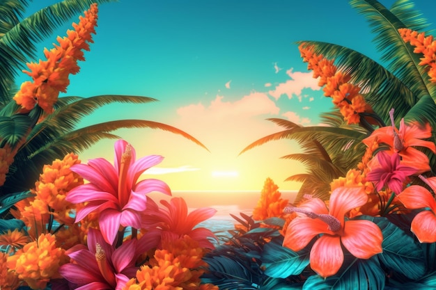 Summer Themed Lush Fractal Design Background