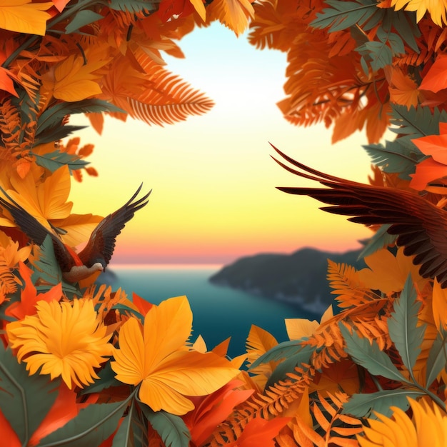 Summer themed lush fractal design background