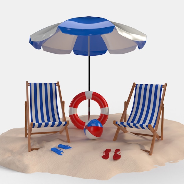 Summer time with Elements, pool ring, Ball, Ring Floating and Chair 