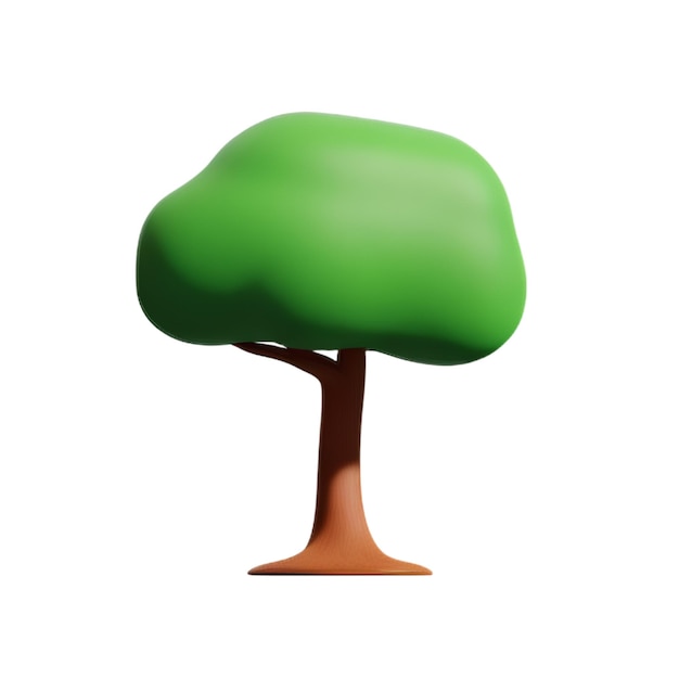 Summer tree on white background llustration of tree cartoon low poly